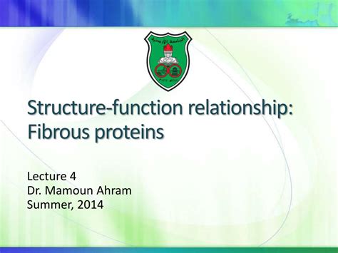 PPT - Structure-function relationship: Fibrous proteins PowerPoint Presentation - ID:2019951