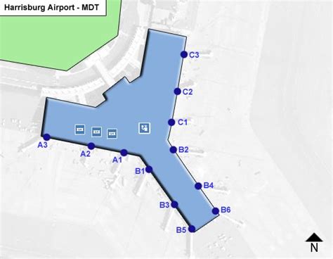 Harrisburg International Airport Terminal Map