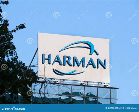 Harman International Industries Logo Against Blue Sky, in Bucharest Editorial Stock Image ...