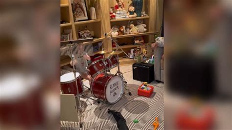 2-year-old son of David Foster wows with drumming talents in viral video