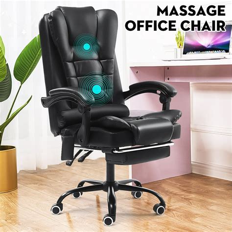 PU Leather High Back Massage Executive Office Chair, Computer Chair ...