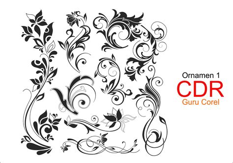 Vector Ornamen Batik Free CDR | Ornamen 1 | Guru Corel