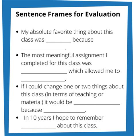 How To Use Sentence Frames for High School