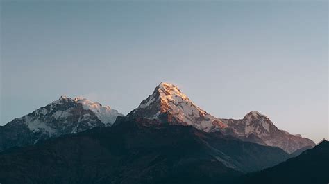 1536x864px | free download | HD wallpaper: Sunrise, Annapurna Massif, Himalayas, Minimal ...