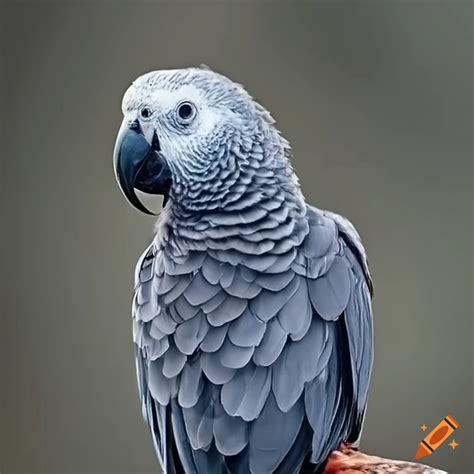 Funny african grey parrot with disney-style design