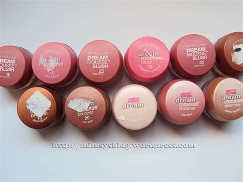 Maybelline Dream Mousse Blush, Bronzer, and Shimmer swatches | Mimsy's Blog