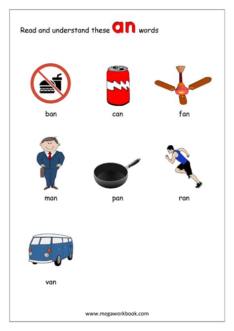 Free English Worksheets - My First Words (Reading Rhyming Words ...