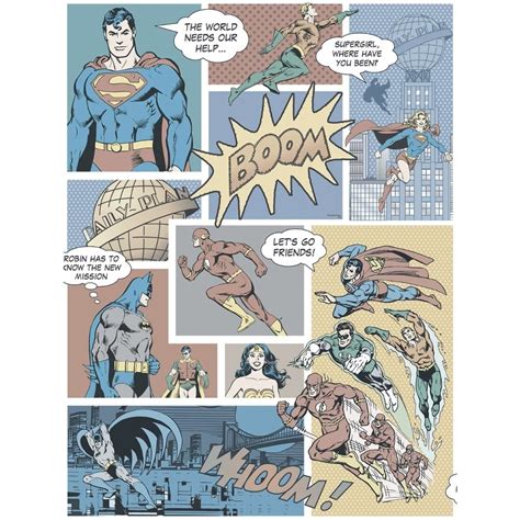 ***Sample Galerie Official Superman Batman Flash Comic Superhero Childrens Wallpaper DC9002