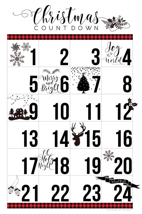 Free Printable Christmas Countdown Calendar | Christmas countdown, Christmas countdown printable ...