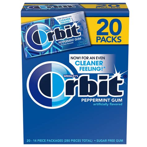 Amazon.com : Orbit (20 Pack) ORBIT Gum Peppermint Sugar Free Chewing ...