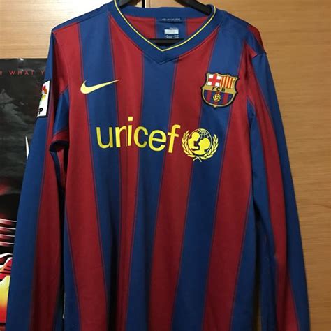 Barcelona FC 2009/10 authentic Home Long sleeve jersey, Men's Fashion ...