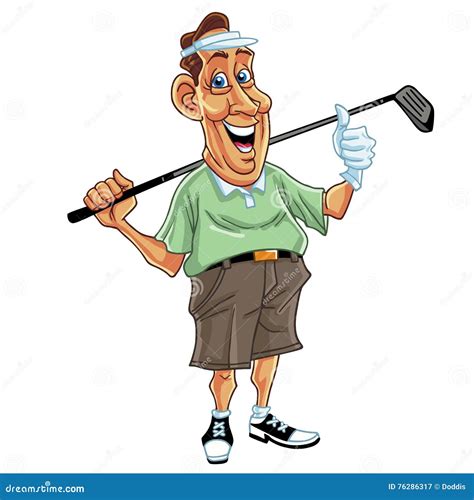 Golfer Man Cartoon Vector stock vector. Illustration of action - 76286317