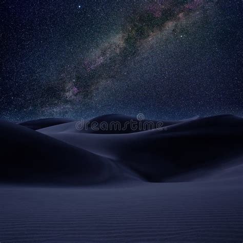 Desert Dunes Sand in Milky Way Stars Night Stock Photo - Image of background, canvas: 26482764