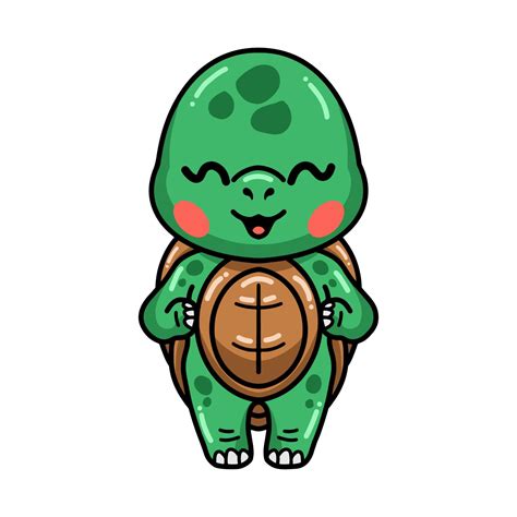 Cute baby turtle cartoon standing 9876980 Vector Art at Vecteezy