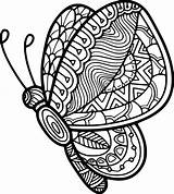 Flying Zentangle Butterfly Coloring Pages  Cool sketch template