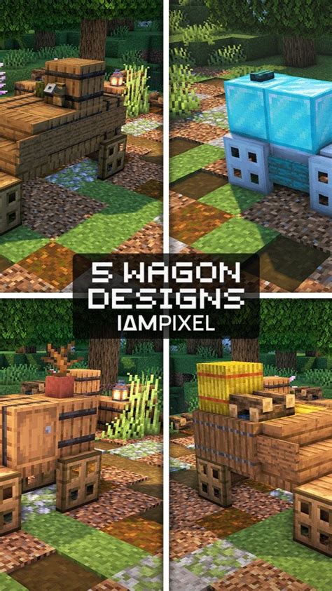 Minecraft 5 Wagon Design Ideas! | Minecraft houses, Minecraft designs, Minecraft