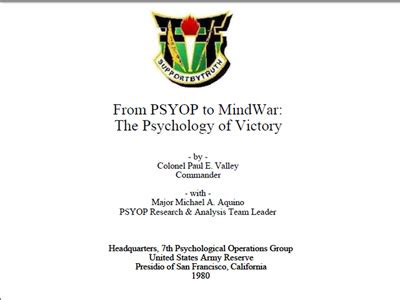 Cover-Up'z : Michael Aquino (US Satanist) - From PSYOP to MindWar - The Psychology of Victory