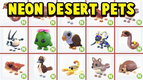 All Neon Desert Egg Pets REVEALED! Adopt Me - YouTube