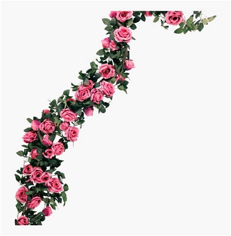 Artificial Flower Vine Rose Flower Rattan Vine Wedding - Vines With Flowers Png, Transparent Png ...