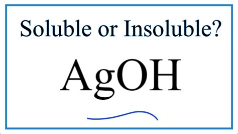 Is AgOH Soluble or Insoluble in Water? - YouTube