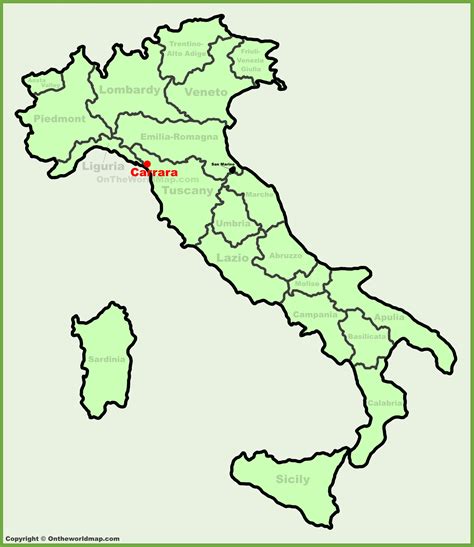 Carrara location on the Italy map - Ontheworldmap.com