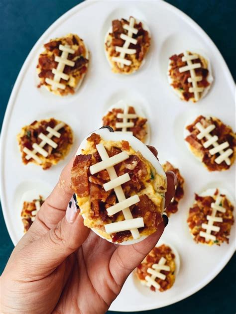 How to Make Football Deviled Eggs - Melissa's Healthy Kitchen