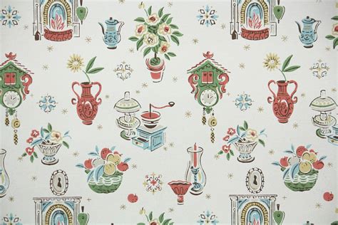 1950s Kitchen Vintage Wallpaper – Hannah's Treasures Vintage Wallpaper