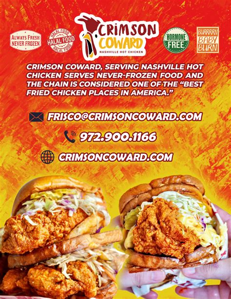 Crimson Coward Frisco TX, Best 1 Nashville Hot Chicken