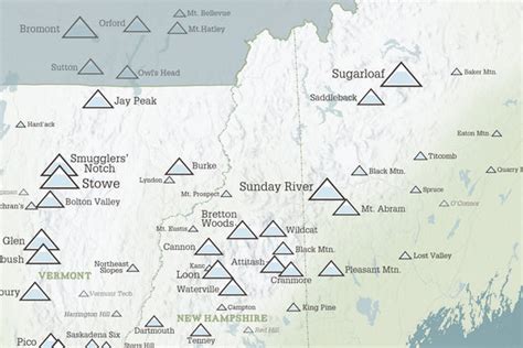 New England Ski Resorts Poster Map - Best Maps Ever