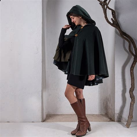 Hooded Cape Wool Cape Women Cape Winter Cape Hooded Cloak - Etsy