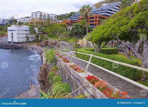 Promenade in Funchal, Madeira, Portugal Editorial Image - Image of beaches, rocky: 96095325