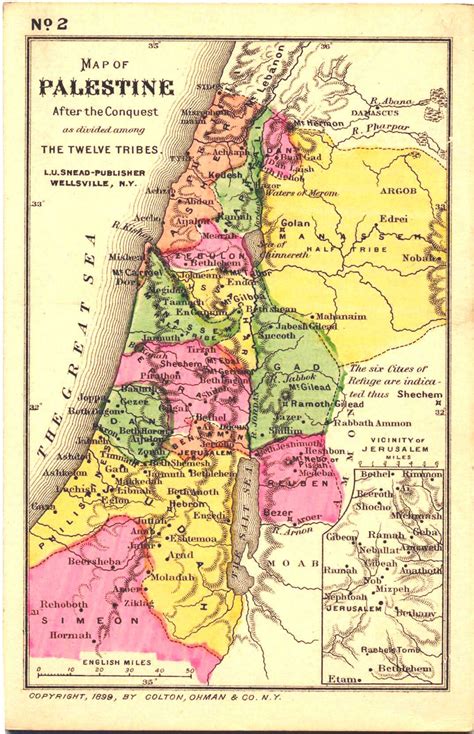 Map of ancient Israel (Canaan) after the conquest by the 12 tribes ...