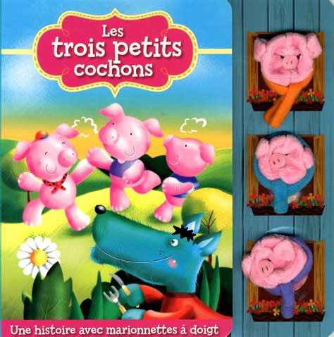 Livre Les trois petits cochons - Une histoire avec des marionnettes à doigt | Messageries ADP