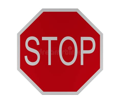 Traffic Sign: Stop, Give Way, Isolated on White Stock Illustration - Illustration of ...