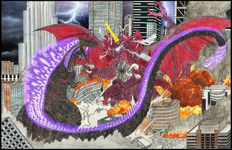 Shin Godzilla vs Destoroyah (color verison) by WoodZilla200 | Godzilla, Dibujos, Shin