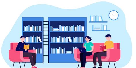 Free Vector | People in library flat vector illustration