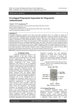 Overlapped Fingerprint Separation for Fingerprint Authentication | PDF ...