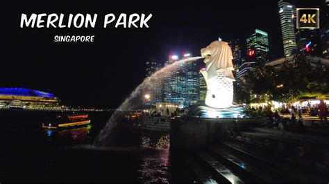 Merlion Park Singapore At Night | Sep 2022 [4K] - YouTube