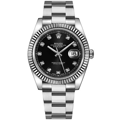 Rolex Datejust 41 Black Diamond Dial Men's Watch 126334-BLKDO