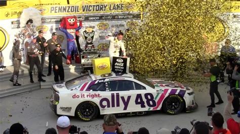 ‘The Showman’ Alex Bowman wins the Pennzoil 400 in Las Vegas