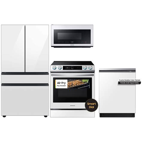 Shop Samsung Bespoke 4-Door French Door Standard-Depth Refrigerator & Electric Air Fry Range ...