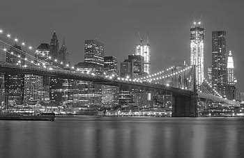 grayscale photography, brooklyn bridge, new, york, new york, nyc ...