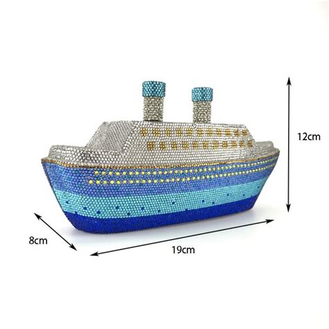 Titanic 3D Cruise Ship Designer Crystal Bridal Clutch Evening Bag