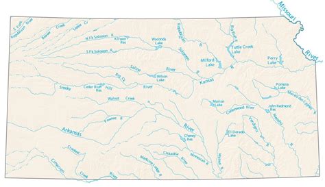 Kansas State Map - Places and Landmarks - GIS Geography