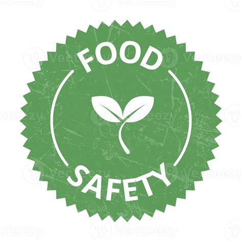 Food Safety Icons, Safe Food Badge, Seal, Tag, Label, Sticker, Emblem With Grunge Effect ...