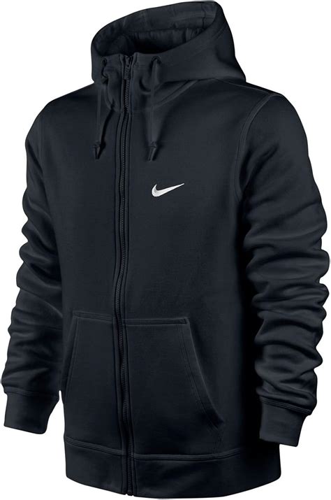 Nike Club Swoosh Men's Full Zip Fleece Hoodie Hooded Jacket Top Black 823531-010: Amazon.co.uk ...