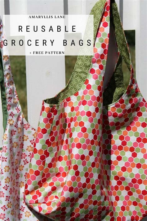 Go Green Thermal Grocery Tote And Reusable Produce Bags PDF Pattern ...