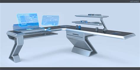 Tomorrow's Futuristic Computer Desk by W-E-Z on DeviantArt