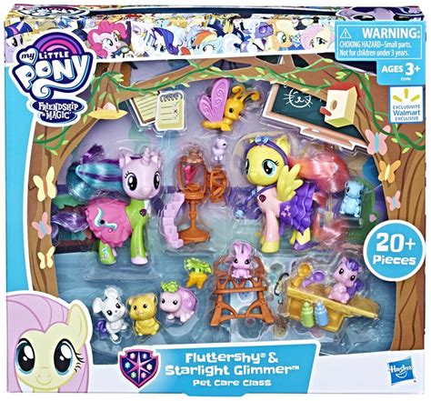 My Little Pony Fluttershy Starlight Glimmer Pet Care Class Exclusive Figure Set Hasbro Toys - ToyWiz