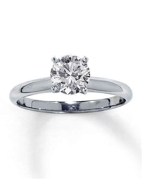 Kay Jewelers Diamond Solitaire Ring 1 ct Round 14K White Gold-150866806 ...